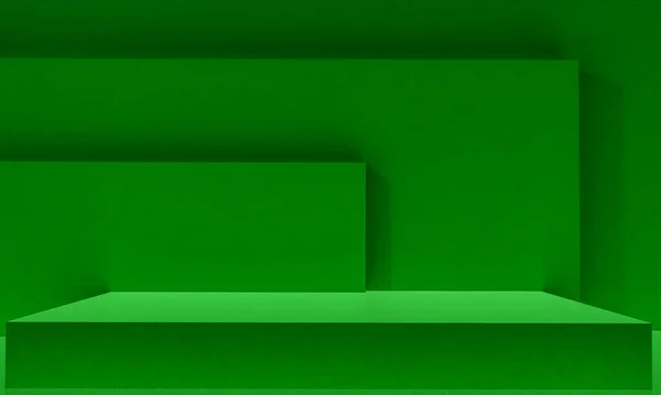 Scena Zielonym Podium Kolorów Makiety Prezentacji Stylu Minimalizmu Miejsca Kopię — Zdjęcie stockowe