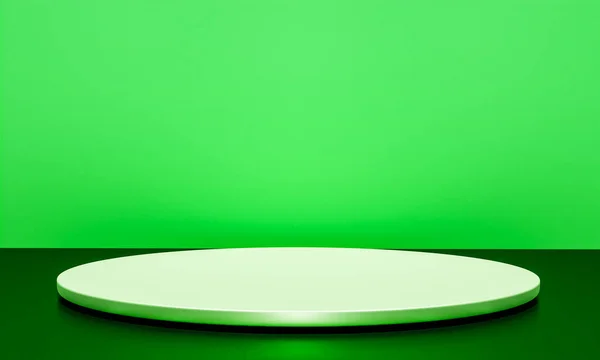 Escena Con Podio Color Verde Para Una Presentación Simulada Estilo —  Fotos de Stock