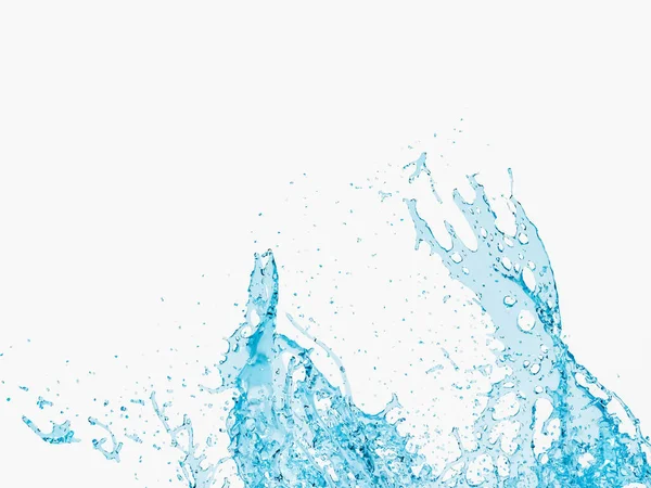Красивый Абстрактный Жидкий Фон Прозрачной Голубой Водой Брызги Белом Визуализации — стоковое фото