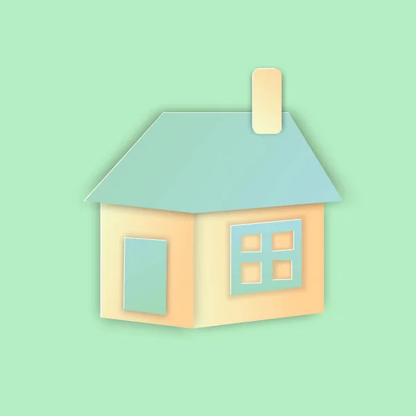 Illustration Vectorielle Maison Style Papercut Avec Ombres Transparentes Isolées Sur — Image vectorielle