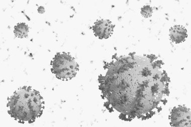 Mikroskopta grip virüsünün 3 boyutlu çizimi