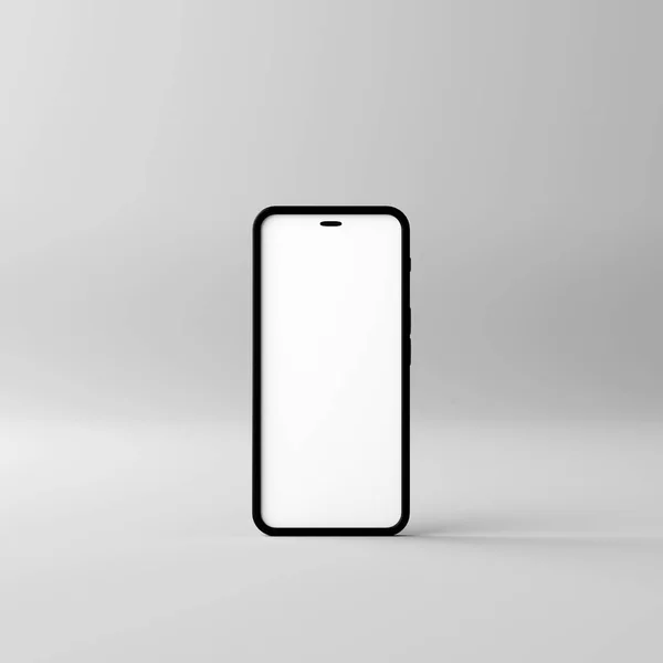 Smartphone Mockup Met Blanco Wit Scherm Een Grijze Achtergrond Render — Stockfoto