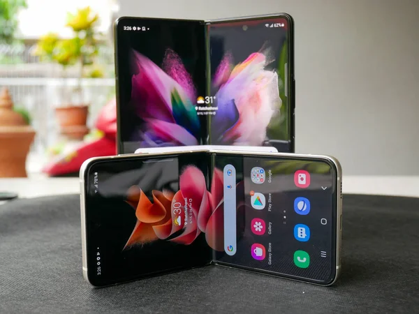 Bangkok Thailand August 2021 Samsung Bringt Offiziell Das Neueste Faltbare — Stockfoto