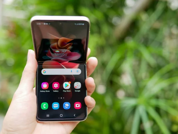 Bangkok Tailândia Agosto 2021 Samsung Lança Oficialmente Mais Recente Smartphone Fotografia De Stock