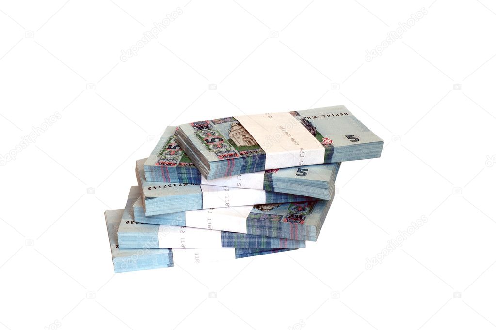 Ukrainian banknotes in packs