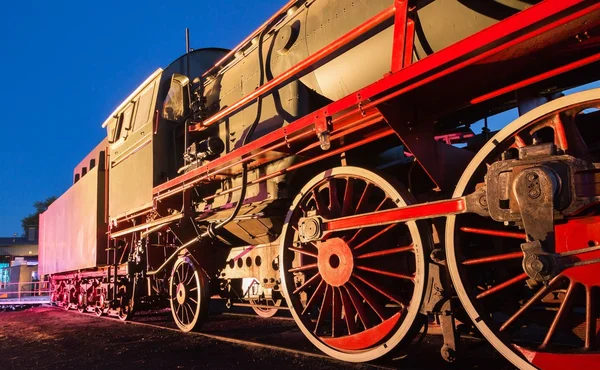 Steam train at night — Stock Photo, Image