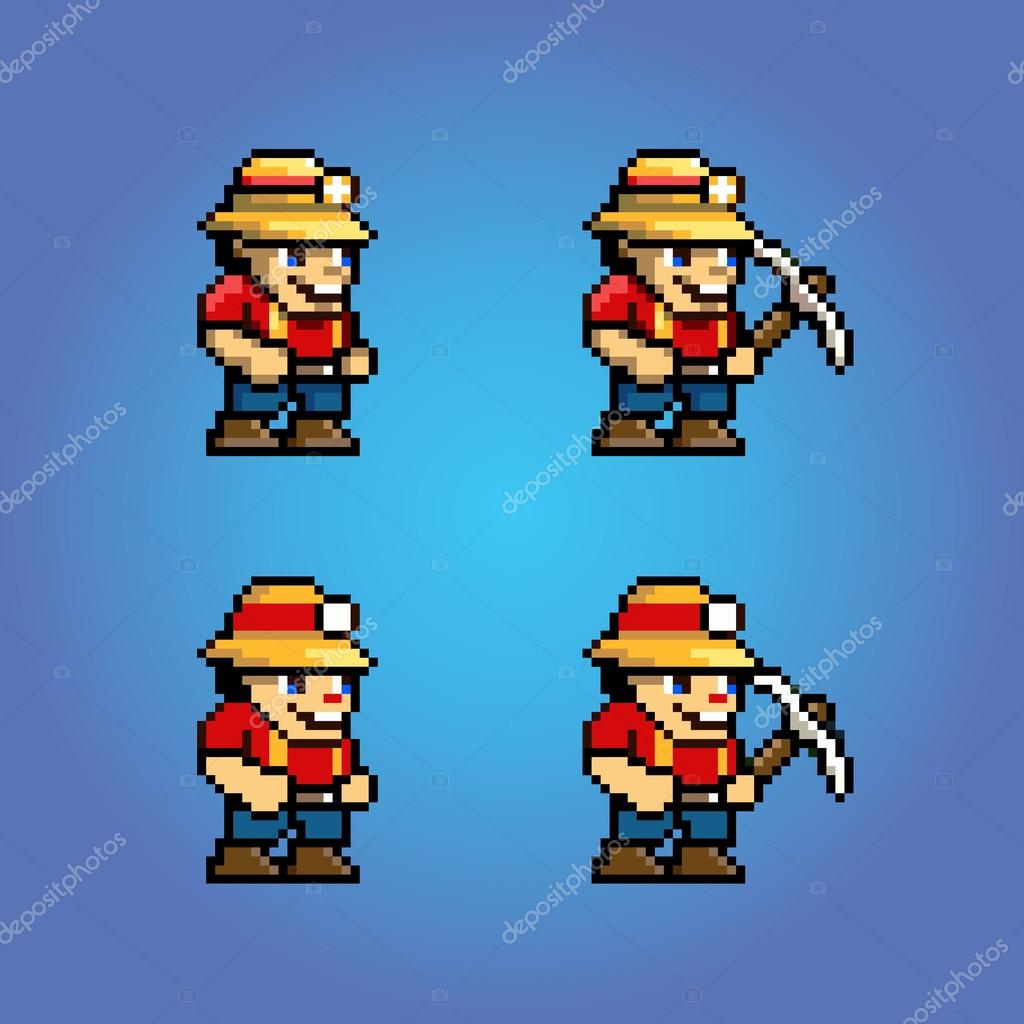 Funny adventure game pixel art character Stock Vector Image by ©pixeldreams  #118785828