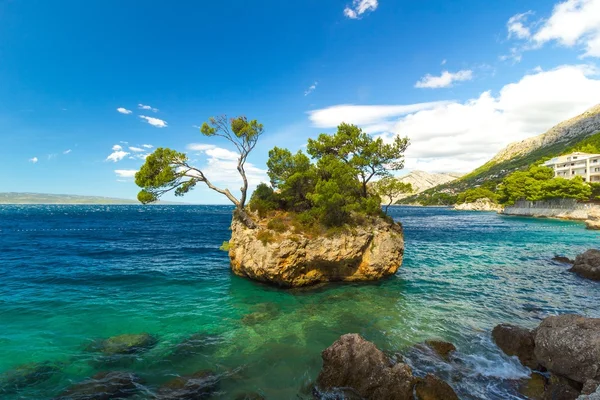 Hırvat kumsalda bir güneşli gün, brela, Hırvatistan — Stockfoto