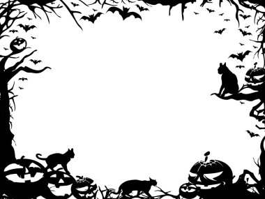 Cadılar Bayramı çerçevenin kenarlığı üzerinde beyaz izole