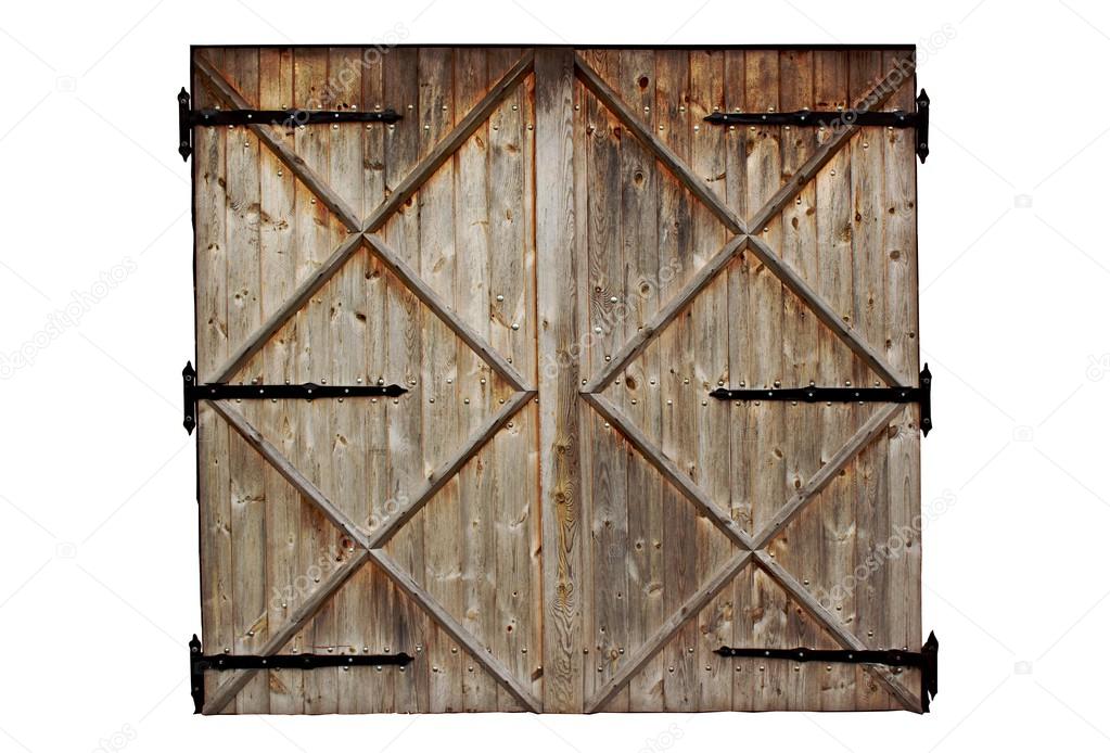 Old Barn Wooden Country Door Isolated On White Stock Photo
