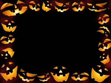mutlu halloween pumpkins yüzler çerçeve arka plan