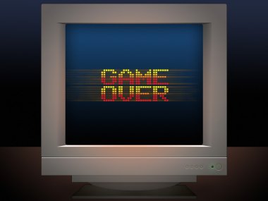 game over message retro video game illustration