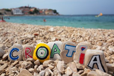 Hırvatistan boya beach Adriyatik Denizi üzerinde taş