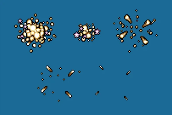 Videospiel Star Splash Explosion Animation Frames, Vektor — Stockvektor