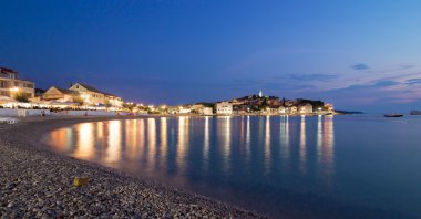 Primosten Old Town night view, Croatia clipart