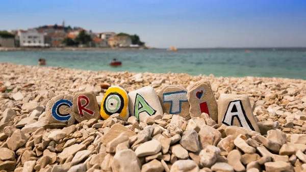 Croacia nombre en piedras y ciudad dálmata —  Fotos de Stock