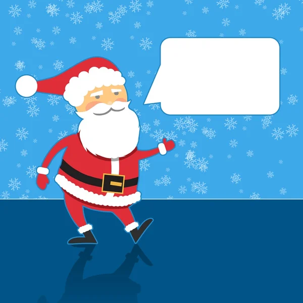 Santa Claus with speech bubble, blue background — Stock Photo, Image