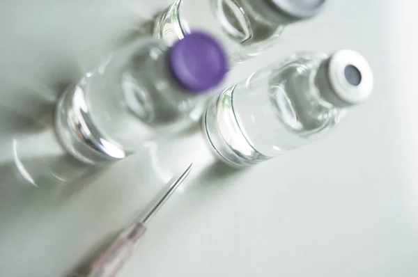 Läkemedel Injektionsflaska Färdig För Vaccininjektion Cancerbehandling Smärtbehandling Och Kan Också — Stockfoto