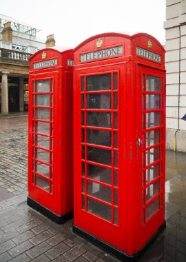 red telephone boxes clipart