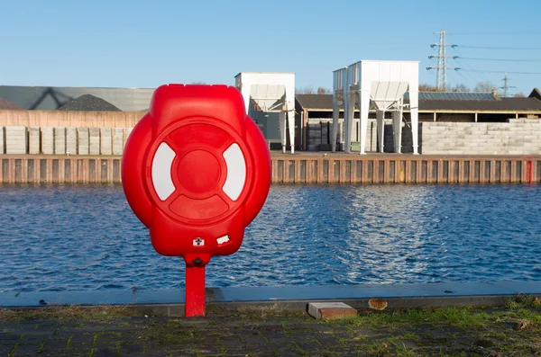 Red safety lifebuoy — Stock Photo, Image