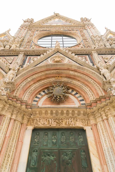 Detail Van Beroemde Duomo Siena Kathedraal Van Siena — Stockfoto