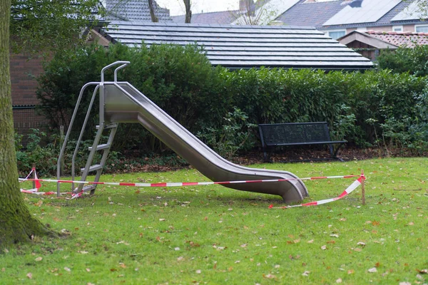 Covid Restrictions Playgrond Children — Stock Photo, Image