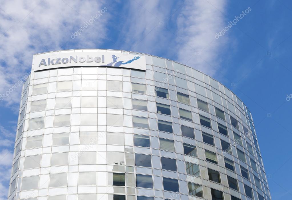 Exterior of the Akzo Nobel headquarters in Amsterdam. It is a Dutch multinational with operations in the field of coatings and (specialty) chemicals