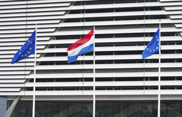 Drapeau de l'union européenne et néerlandaise — Photo