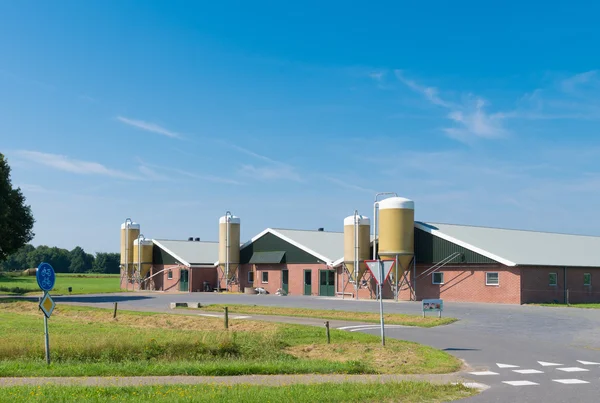 Azienda agricola con silos — Foto Stock