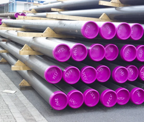 Stacked pvc pipes — Stock Photo, Image