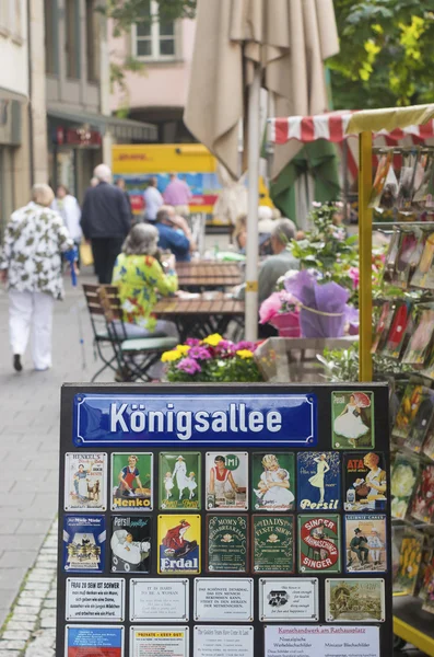 Название улицы знак в Дюссельдорфе, Германия — стоковое фото