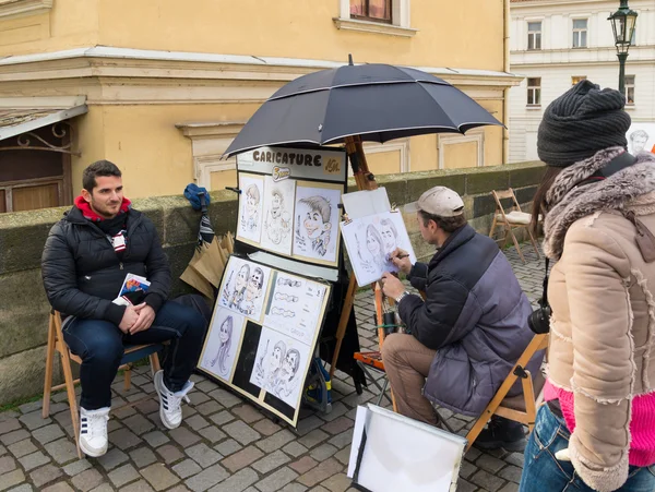 Straat kunstenaar in Praag — Stockfoto