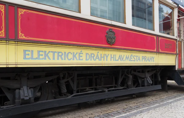 Old tram in prague — Stock Photo, Image