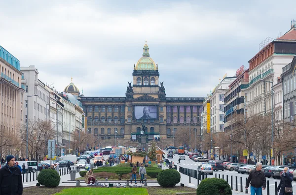 Вацлавская площадь в Праге — стоковое фото
