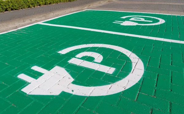 Electric car parking place Stock Photo