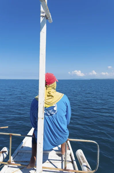 Observador de baleias no barco — Fotografia de Stock