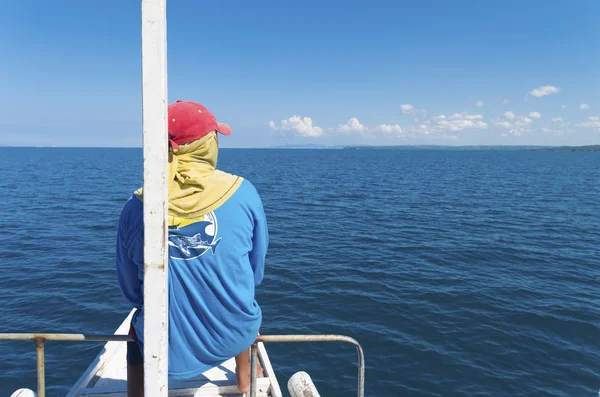 Avistador de ballenas en barco —  Fotos de Stock