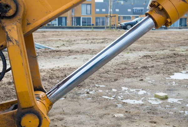 Excavator piston closeup — Stock Photo, Image