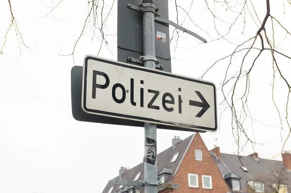 Polizeischild in Deutschland — Stockfoto