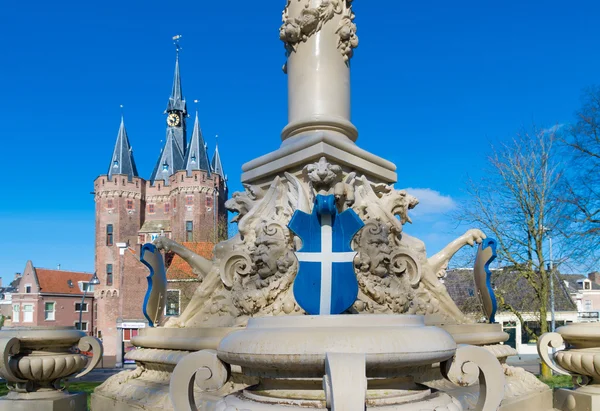 Fountain in dutch city — Stock Photo, Image
