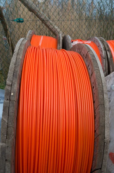 Orange fiber cables — Stock Photo, Image