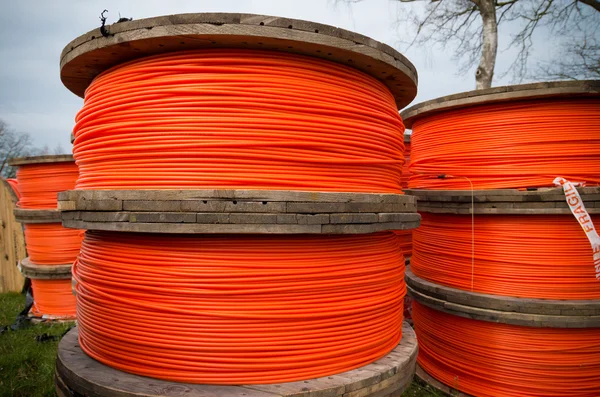 Orange fiber cables — Stock Photo, Image