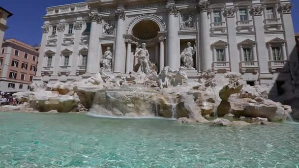 Palazzo Poly Italien, Rom. Trevi-Brunnen in Zeitlupe — Stockvideo