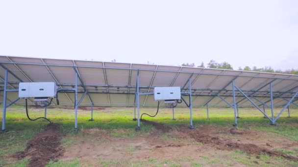 Unterseite des Solarmoduls, Rückseite des Solarmoduls, Solarmodulvorrichtung — Stockvideo
