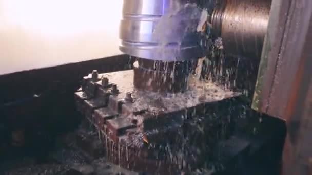 Processing a metal part, creating an integral metal part in a machine — Stock Video
