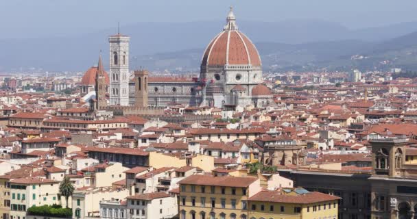 Florence, uitzicht op de stad. Kathedraal van Santa Maria Del Fiore algemeen plan — Stockvideo