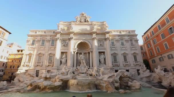 Palazzo Poly Italien, Rom. Trevi-Brunnen in Zeitlupe — Stockvideo