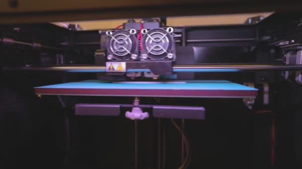 Printing on a 3D printer. Industrial printing on 3D printer. Progressive technology for 3d printing. 3D printer working — Stock Video