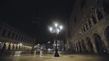 Gece Piazza San Marco, gece Piazza San Marco turistler olmadan