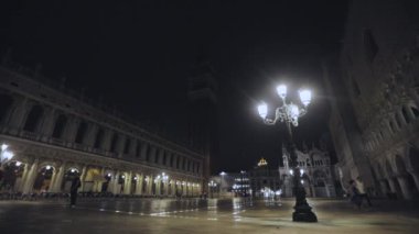 Gece Piazza San Marco, gece Piazza San Marco turistler olmadan